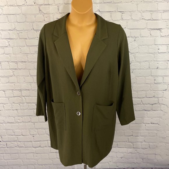 Forever 21 Jackets & Blazers - Forever 21+ Women Plus Green Long Blazer Jacket